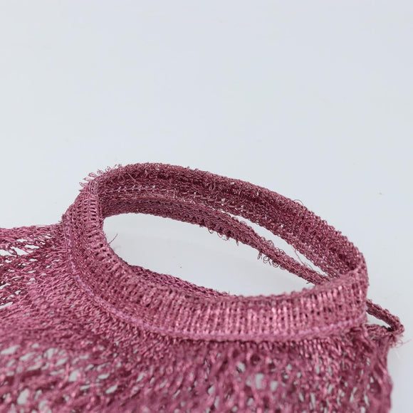 PRADA Hand Bag Patent leather mesh Pink Auth LNZ700
