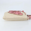 SAINT LAURENT Kahala Tote Bag Canvas Beige Silver Auth LNZ702-4