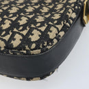 Christian Dior Trotter Canvas Umhängetasche Schwarz Gold Auth LNZ705-15