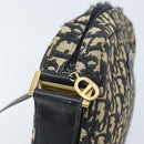 Christian Dior Trotter Canvas Umhängetasche Schwarz Gold Auth LNZ705-10