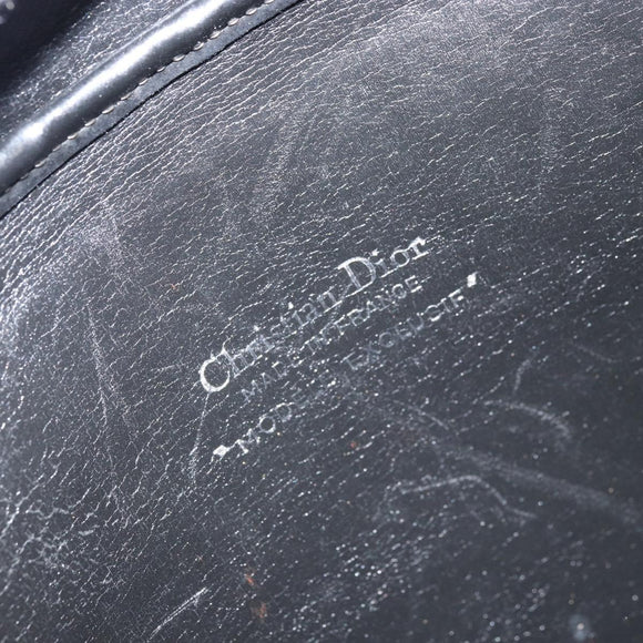 Christian Dior Trotter Canvas Umhängetasche Schwarz Gold Auth LNZ705