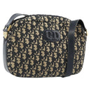 Christian Dior Trotter Canvas Umhängetasche Schwarz Gold Auth LNZ705-1