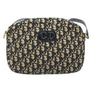 Christian Dior Trotter Canvas Umhängetasche Schwarz Gold Auth LNZ705-13