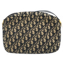 Christian Dior Trotter Canvas Umhängetasche Schwarz Gold Auth LNZ705-2