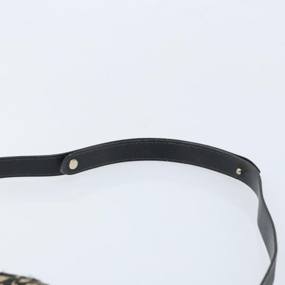 Christian Dior Trotter Canvas Umhängetasche Schwarz Gold Auth LNZ705