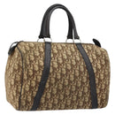 Christian Dior Trotter Canvas Boston Bag Beige Gold Auth LNZ706-1