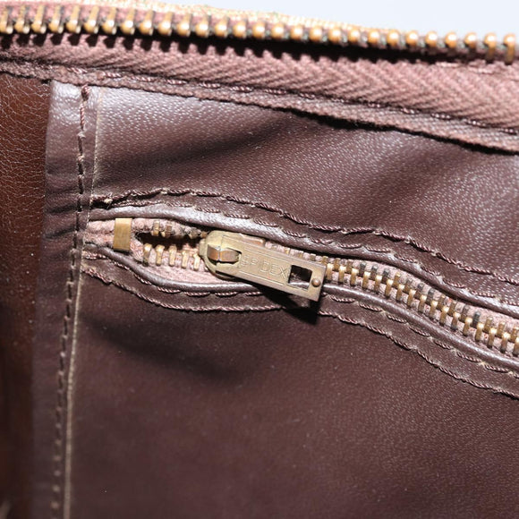 Christian Dior Trotter Canvas Boston Bag Beige Gold Auth LNZ706