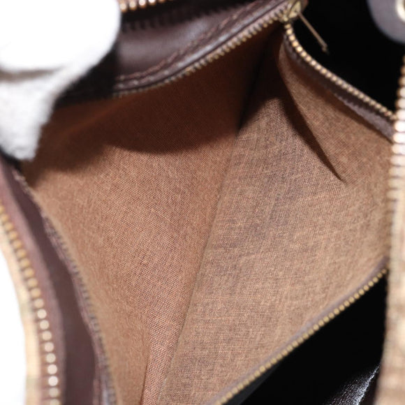 Christian Dior Trotter Canvas Boston Bag Beige Gold Auth LNZ706