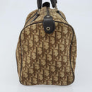 Christian Dior Trotter Canvas Boston Bag Beige Gold Auth LNZ706-4