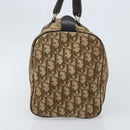 Christian Dior Trotter Canvas Boston Bag Beige Gold Auth LNZ706-5