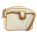 CELINE Macadam Canvas Shoulder Bag PVC Leather Ivory Gold Auth LNZ709-1