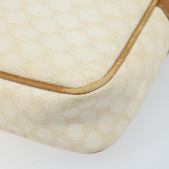CELINE Macadam Canvas Shoulder Bag PVC Leather Ivory Gold Auth LNZ709