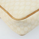 CELINE Macadam Canvas Shoulder Bag PVC Leather Ivory Gold Auth LNZ709-14