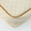 CELINE Macadam Canvas Shoulder Bag PVC Leather Ivory Gold Auth LNZ709-16