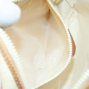 CELINE Macadam Canvas Shoulder Bag PVC Leather Ivory Gold Auth LNZ709-22