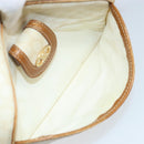 CELINE Macadam Canvas Shoulder Bag PVC Leather Ivory Gold Auth LNZ709-23