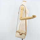 CELINE Macadam Canvas Shoulder Bag PVC Leather Ivory Gold Auth LNZ709-24