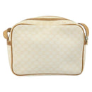 CELINE Macadam Canvas Shoulder Bag PVC Leather Ivory Gold Auth LNZ709-2