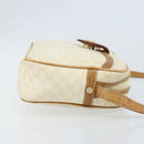 CELINE Macadam Canvas Shoulder Bag PVC Leather Ivory Gold Auth LNZ709-3