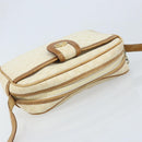 CELINE Macadam Canvas Shoulder Bag PVC Leather Ivory Gold Auth LNZ709-6