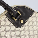 CELINE Macadam Canvas Hand Bag PVC Leather White Gold Auth LNZ710-10