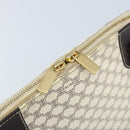 CELINE Macadam Canvas Hand Bag PVC Leather White Gold Auth LNZ710-17