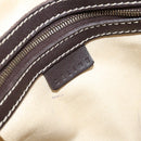 CELINE Macadam Canvas Hand Bag PVC Leather White Gold Auth LNZ710-18