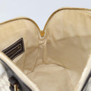 CELINE Macadam Canvas Hand Bag PVC Leather White Gold Auth LNZ710-19