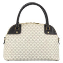 CELINE Macadam Canvas Hand Bag PVC Leather White Gold Auth LNZ710-13