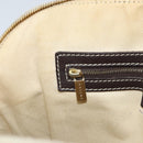 CELINE Macadam Canvas Hand Bag PVC Leather White Gold Auth LNZ710-21