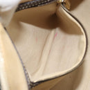 CELINE Macadam Canvas Hand Bag PVC Leather White Gold Auth LNZ710-22