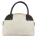 CELINE Macadam Canvas Hand Bag PVC Leather White Gold Auth LNZ710-2