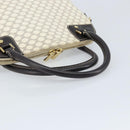 CELINE Macadam Canvas Hand Bag PVC Leather White Gold Auth LNZ710-7