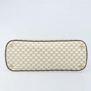 CELINE Macadam Canvas Hand Bag PVC Leather White Gold Auth LNZ710-5