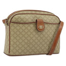 CELINE Macadam Canvas Shoulder Bag PVC Beige Gold Auth LNZ711-1