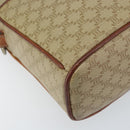CELINE Macadam Canvas Shoulder Bag PVC Beige Gold Auth LNZ711-14