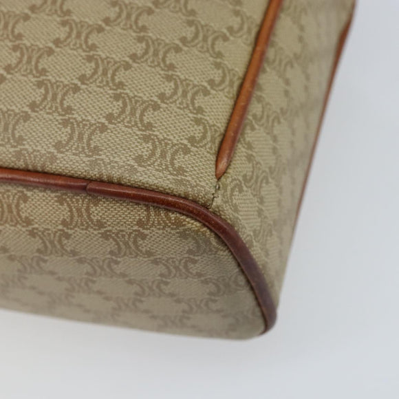 CELINE Macadam Canvas Shoulder Bag PVC Beige Gold Auth LNZ711