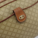 CELINE Macadam Canvas Shoulder Bag PVC Beige Gold Auth LNZ711-17