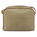 CELINE Macadam Canvas Shoulder Bag PVC Beige Gold Auth LNZ711-2