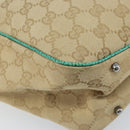 GUCCI GG Canvas Hand Bag Beige Silver 113017 Auth LNZ712-15