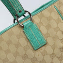 GUCCI GG Canvas Hand Bag Beige Silver 113017 Auth LNZ712-10