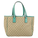GUCCI GG Canvas Hand Bag Beige Silver 113017 Auth LNZ712-13