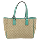 GUCCI GG Canvas Hand Bag Beige Silver 113017 Auth LNZ712-2