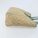GUCCI GG Canvas Hand Bag Beige Silver 113017 Auth LNZ712-3