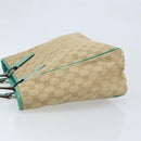 GUCCI GG Canvas Hand Bag Beige Silver 113017 Auth LNZ712-4