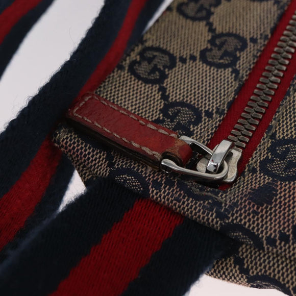 GUCCI GG Canvas Sherry Line Waist bag Beige Silver 28566 Auth LNZ713