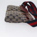 GUCCI GG Canvas Sherry Line Waist bag Beige Silver 28566 Auth LNZ713-4