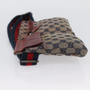 GUCCI GG Canvas Sherry Line Waist bag Beige Silver 28566 Auth LNZ713-5