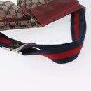 GUCCI GG Canvas Sherry Line Waist bag Beige Silver 28566 Auth LNZ713-7