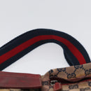GUCCI GG Canvas Sherry Line Waist bag Beige Silver 28566 Auth LNZ713-8